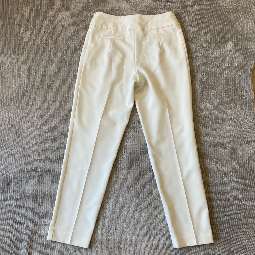Milly Off White Tailored Trouser Pants Size 6 Side Zip Classic - Picture 3 of 8